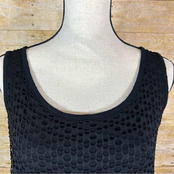 Style & Co Womens Black Cut Out Overlay Layered Tank Top Lined Sleeveless Size S - Picture 2 of 9